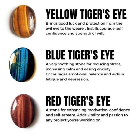 10mm Trinity Tiger's Eye Courage, Luck, Calming Stretch Bracelet - Picture 5 of 9